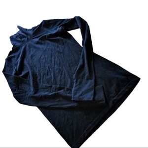Athleta Black Turtle Neck Base Layer Nylon Wool Mix Long Sleeve Shirt